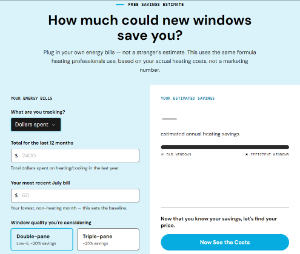 Window Replacement Energy Savings Calculator