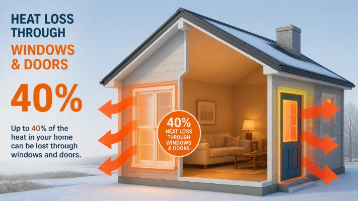 40% of a home's heat loss is tied directly to windows and doors